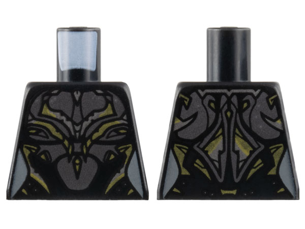 Torso Female Armor, Pearl Dark Gray Panels, Gold Trim Pattern