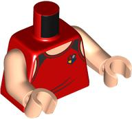 Torso Tank Top with Hogwarts Crest, Light Nougat Neck, and 'POTTER' on Back Pattern / Light Nougat Arms / Light Nougat Hands