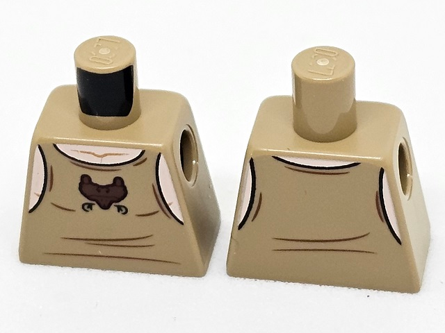 Torso Tank Top with Reddish Brown Durmstrang Logo and Creases, Light Nougat Neck Pattern