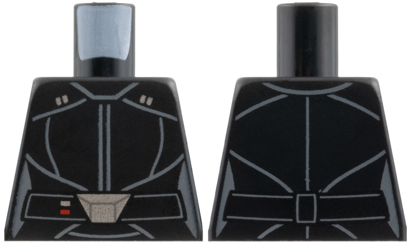 Torso Female SW Jacket, Dark Bluish Gray Lines, Belt with Silver Buckle Pattern (Third Sister)