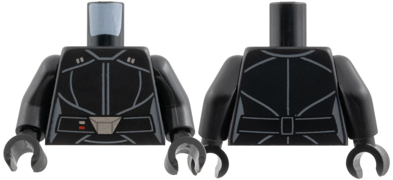 Torso Female SW Jacket, Dark Bluish Gray Lines, Belt with Silver Buckle Pattern (Third Sister) / Black Arms / Black Hands