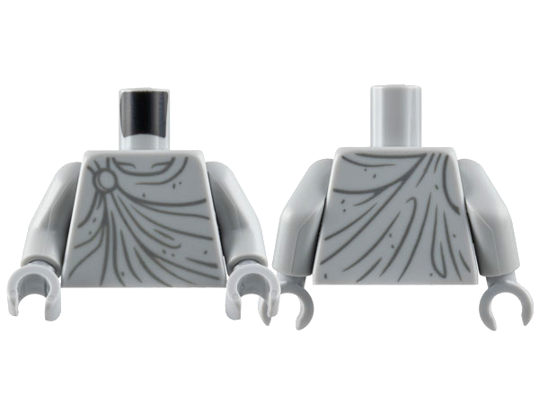Torso Statue Robe with Dark Bluish Gray Gather Lines, Wrinkles, and Clasp at Right Shoulder Pattern / Light Bluish Gray Arms / Light Bluish Gray Hands