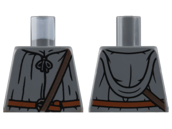 Torso Robe, Dark Brown Shoulder Belt, Reddish Brown Belt with Buckle Pattern