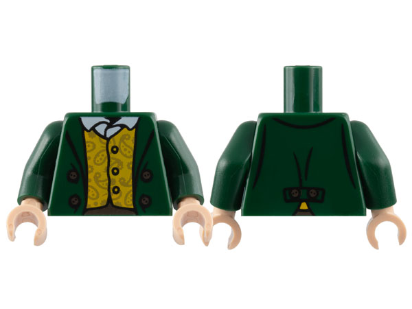 Torso Jacket, White Shirt, Yellow Vest with Gold Paisley Pattern / Dark Green Arms / Light Nougat Hands