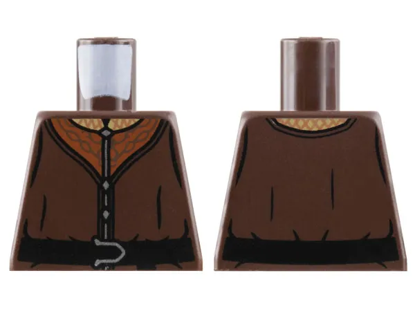 Torso Vest with Reddish Brown Collar, Black Belt with Silver Buckle Pattern