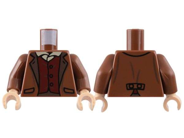 Torso Jacket with Dark Brown Lapels, Tan Shirt, Dark Red Vest Pattern / Reddish Brown Arms / Light Nougat Hands