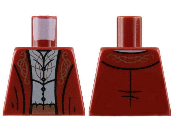 Torso Robe with Copper Filigree and Belt, Light Bluish Gray Shirt with Silver Trim Pattern