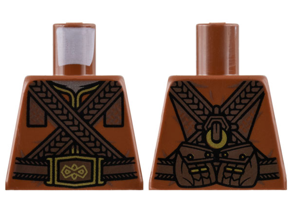 Torso Vest with Gold Trim, Dark Brown Belt and Crossbelts Pattern