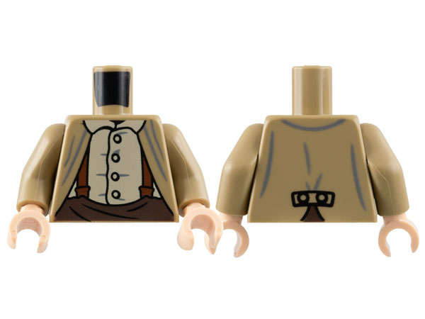 Torso Jacket, Tan Button-Up Shirt, Reddish Brown Suspenders, Dark Brown Pants Pattern / Dark Tan Arms / Light Nougat Hands