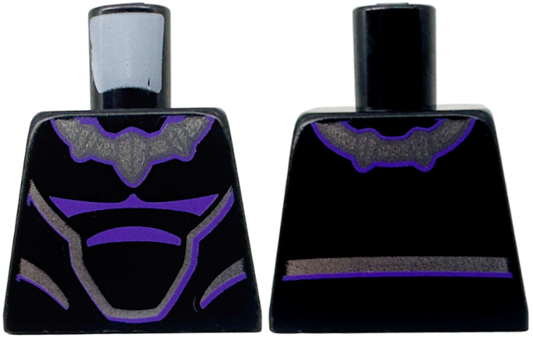 Torso Dark Purple and Silver Markings and Outlines Pattern