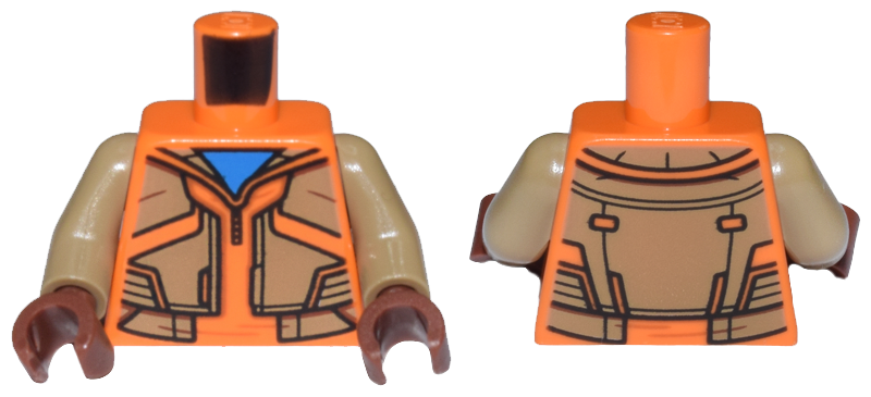 Torso Jacket with Dark Tan Panels over Dark Azure Shirt Pattern / Dark Tan Arms / Reddish Brown Hands