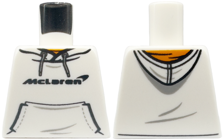 Torso Hoodie with Pocket and Black 'McLaren' over Orange Shirt Pattern