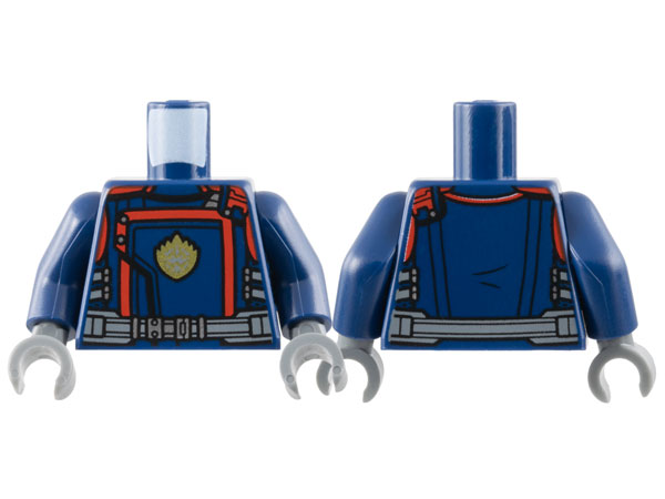 Torso Jacket with Gold Ravager Logo, Red Trim, Dark Bluish Gray Belt Pattern / Dark Blue Arms / Dark Bluish Gray Hands