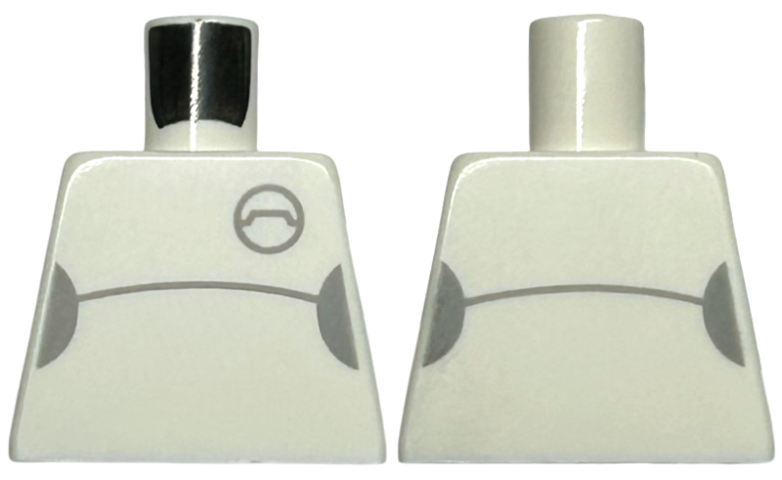 Torso with Light Bluish Gray Half Circles, Curved Line and Access Port Pattern