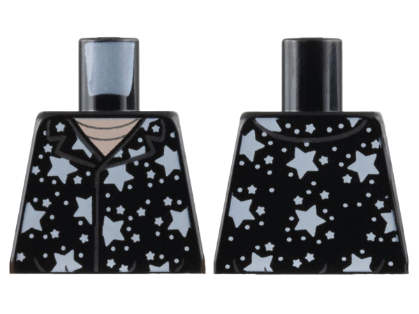 Torso Collar Shirt, Silver Hems, White Stars, Light Nougat Neck Pattern