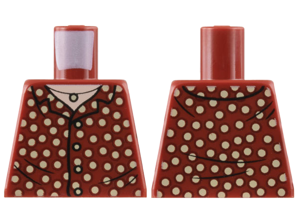 Torso Shirt with Tan Polka Dots, Light Nougat Neck with Necklace Pattern