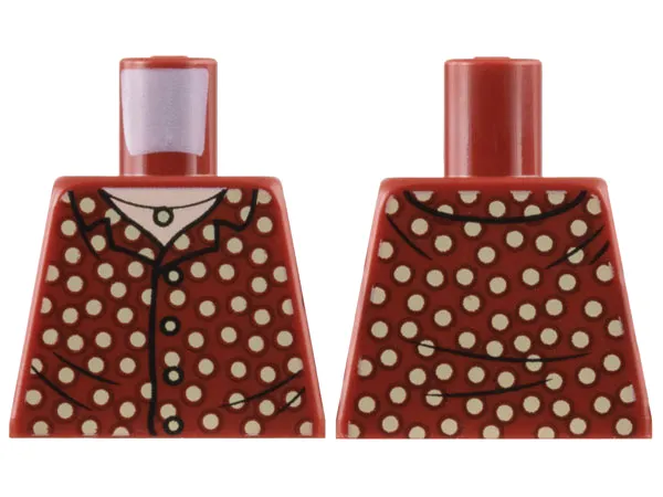 Torso Shirt with Tan Polka Dots, Light Nougat Neck with Necklace Pattern