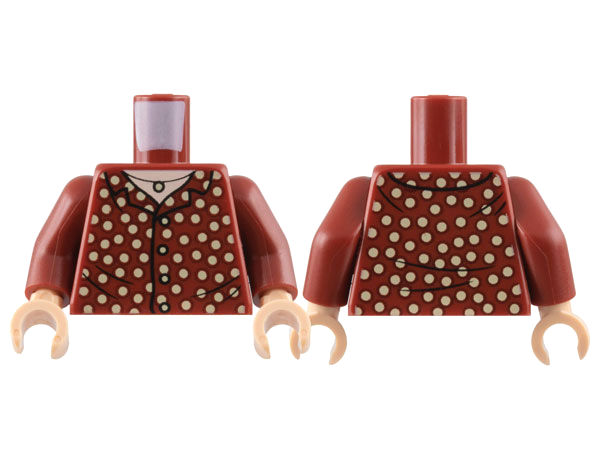 Torso Shirt with Tan Polka Dots, Light Nougat Neck with Necklace Pattern / Dark Red Arms / Light Nougat Hands