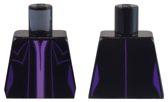 Torso Female Dress with Dark Purple and Medium Lavender Trim and Seams Pattern