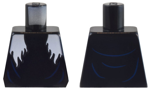 Torso Long White Hair Ends and Dark Blue Folds Pattern