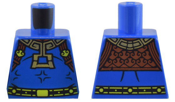 Torso Robe with Ornate Reddish Brown and Gold Top, Black and Lime Belt Pattern