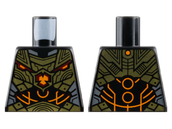 Torso Armor with Gold Plates, Black Abdomen with Orange Circles and Lines Pattern