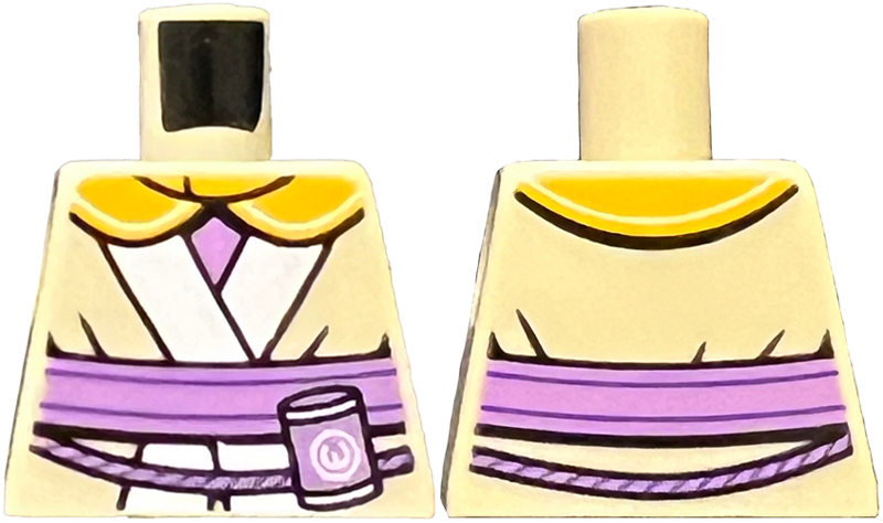 Torso SW Robe, White Trim, Bright Light Orange Cape, Medium Lavender Belt with Pouch Pattern