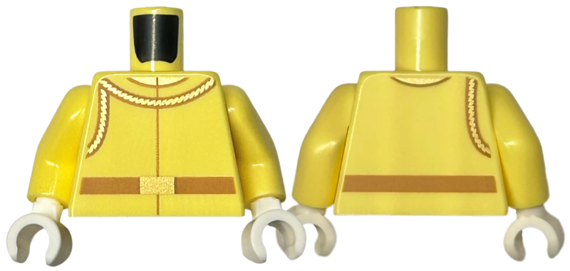 Torso Jacket Plain, Medium Nougat Belt, Gold Buckle, Ropes, and Neck Pattern / Bright Light Yellow Arms / White Hands