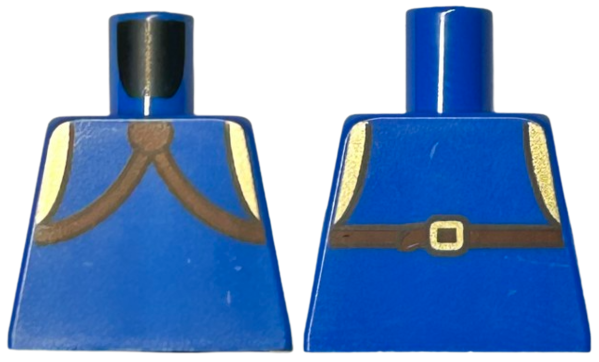 Torso with Reddish Brown Straps and Gold Shoulders, Buckle on Back Pattern