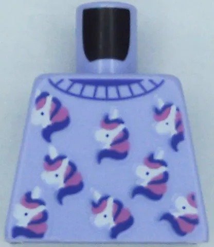 Torso Sweater with White, Dark Purple, and Dark Pink Unicorn Heads Pattern