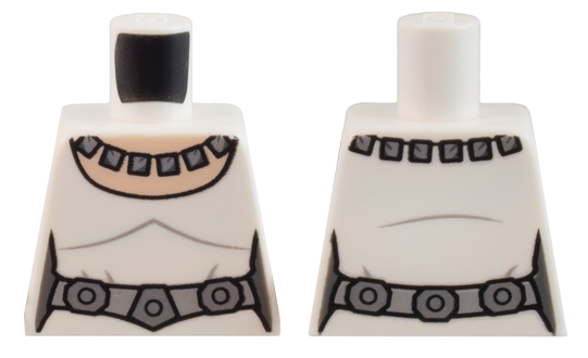 Torso SW Female Ceremonial Dress, Silver Necklace and Detailed Belt with 3 Emblems, Light Nougat Neck Pattern