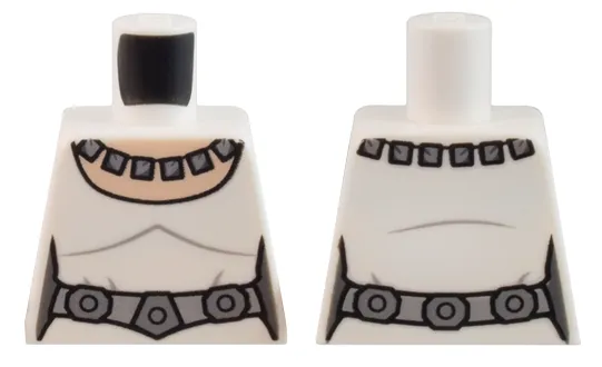 Torso SW Female Ceremonial Dress, Silver Necklace and Detailed Belt with 3 Emblems, Light Nougat Neck Pattern