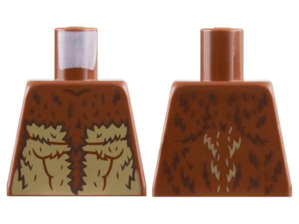 Torso Dark Brown Fur, Dark Tan Stomach with Muscles Outline Pattern