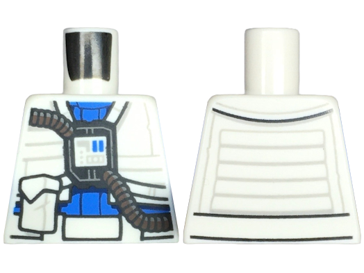 Torso SW New Republic Pilot Flight Suit Jacket with Pouch over Blue Shirt, Dark Brown Hose Pattern