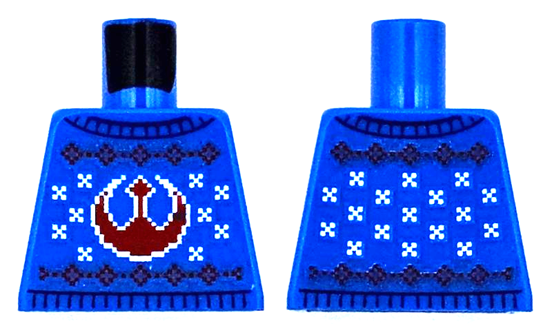 Torso Knit Fair Isle Holiday Sweater with Red SW Rebel Alliance Symbol and White Snowflakes Pattern