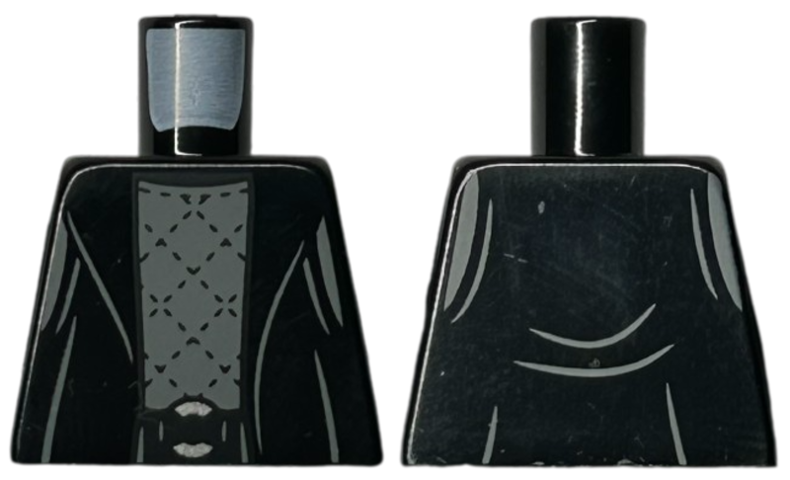 Torso Cloak Open over Dark Bluish Gray Shirt with Stitched Diamonds, Silver Buckle Pattern