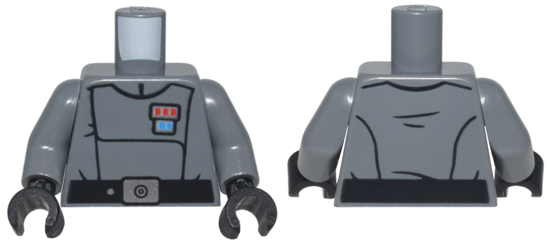 Torso SW Imperial Officer 18 (Admiral Yularen) Pattern / Dark Bluish Gray Arms / Black Hands