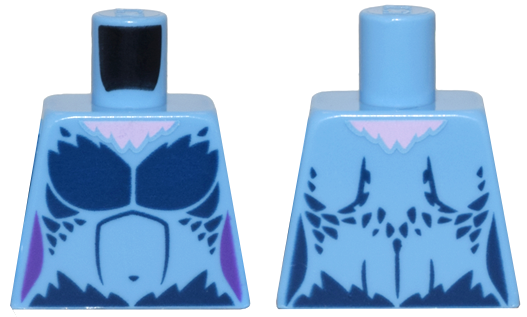 Torso Female Dark Blue Chest Feathers and Bright Pink Neck Pattern