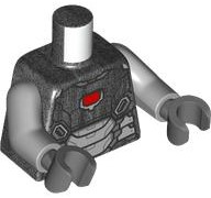 Torso Armor, Black Panel Lines, Red Arc Reactor and Light Bluish Gray Trim Pattern / Light Bluish Gray Arms / Dark Bluish Gray Hands