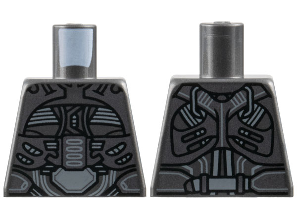 Torso Armor with Silver Panels and Light Bluish Gray Straps Pattern