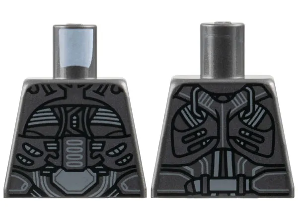 Torso Armor with Silver Panels and Light Bluish Gray Straps Pattern