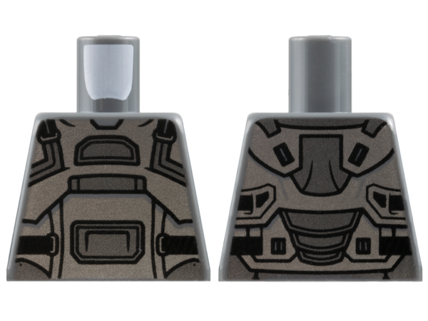 Torso Armor with Silver and Dark Silver Panels and Black Straps Pattern