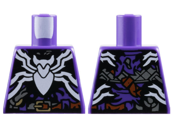 Torso Black Smudge with Large White Spider and Reddish Brown Belt Pattern