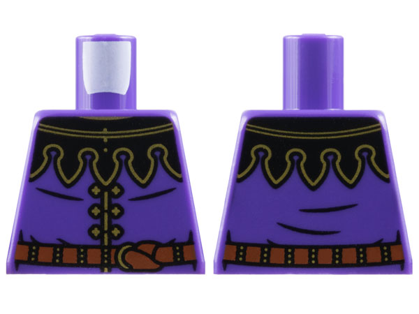 Torso Surcoat, Black Mantle with 5 Points, Reddish Brown Belt, Gold Buttons and Trim Pattern