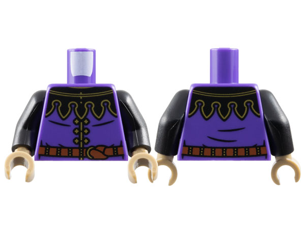 Torso Surcoat, Black Mantle with 5 Points, Reddish Brown Belt, Gold Buttons and Trim Pattern / Black Arms / Dark Tan Hands