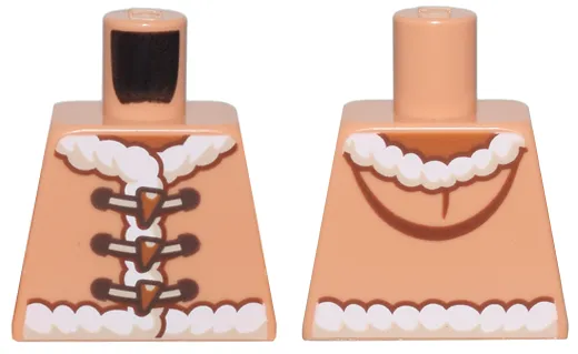 Torso Vest with Hood, White Fur Trim, and Tan and Dark Brown Laces with Dark Orange Clasps Pattern