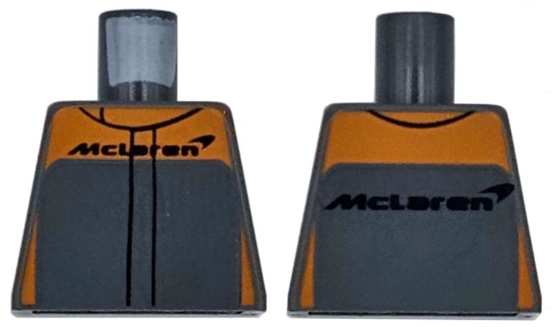 Torso Racing Suit with Orange Trim and Black McLaren Logo Pattern