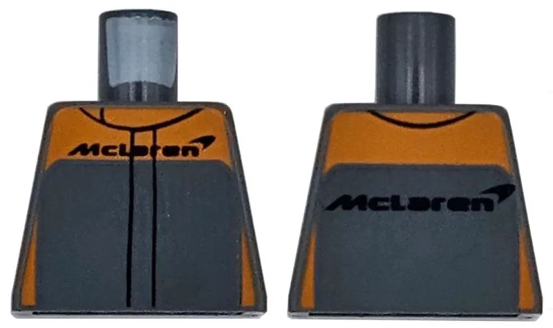 Torso Racing Suit with Orange Trim and Black McLaren Logo Pattern