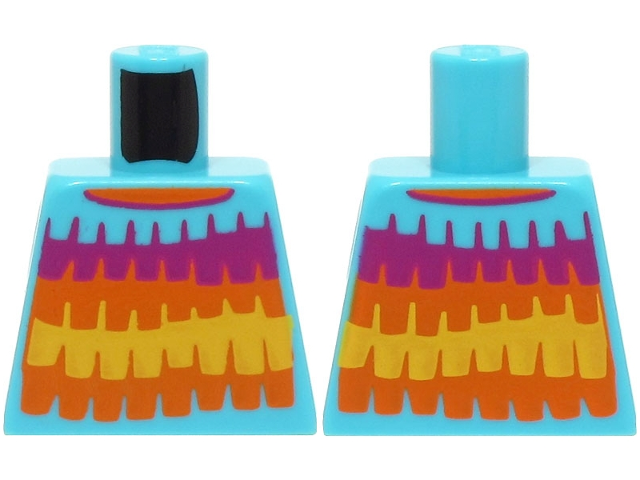 Torso Shirt with Magenta, Orange and Yellow Stripes with Fringe Pattern (BAM)