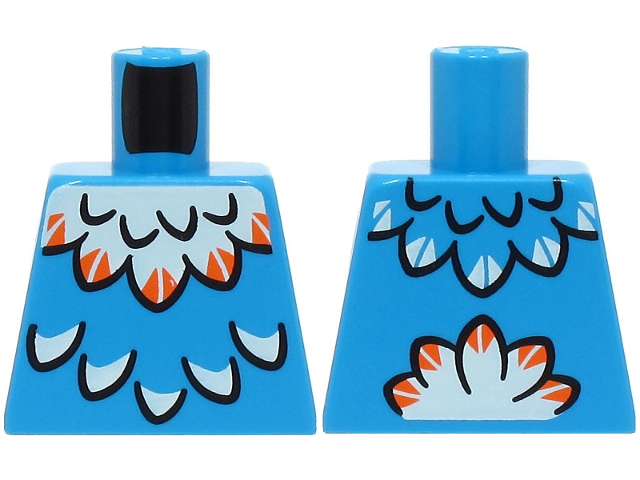 Torso with White Feathers with Orange Tips Pattern (BAM)